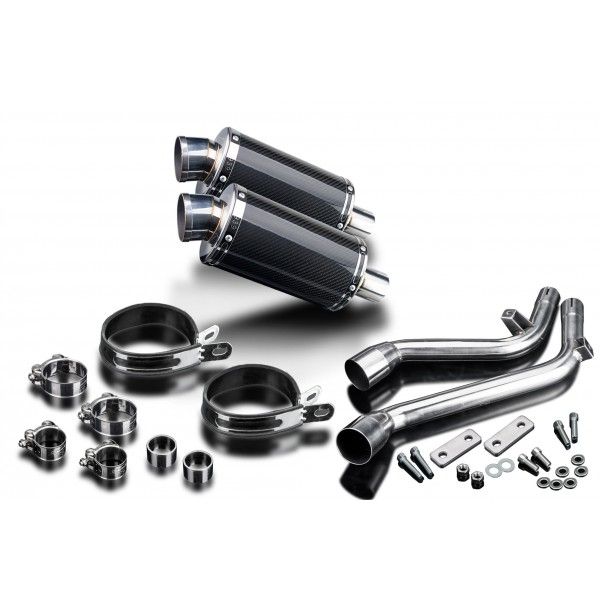 Delkevic slip-on kit Oval Carbon 225mm - NX650 Dominator 95-02