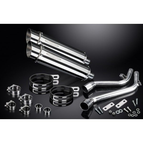 Delkevic slip-on kit Round RVS 350mm - NX650 Dominator 95-02