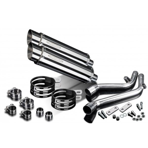 Delkevic slip-on kit Round RVS 350mm - NX650 Dominator 95-02