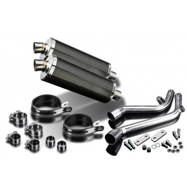 Delkevic slip-on kit Oval Carbon 350mm - NX650 Dominator 95-02