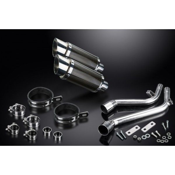 Delkevic slip-on kit Round Carbon 200mm - NX650 Dominator 95-02