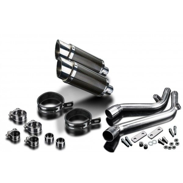 Delkevic slip-on kit Round Carbon 200mm - NX650 Dominator 95-02