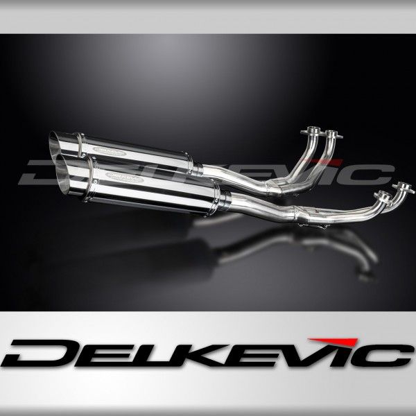 Delkevic volledig systeem Round RVS 350mm - GL1100 GOLDWING (1980-1983)