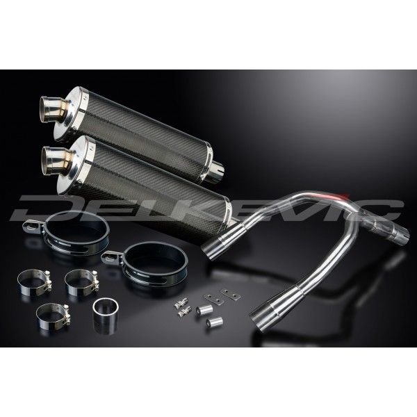Delkevic slip-on kit Oval Carbon 350mm - CB900F HORNET (2001-2009)