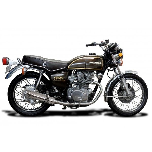 Delkevic slip-on kit Round RVS 350mm - CB500T (1975-1976)