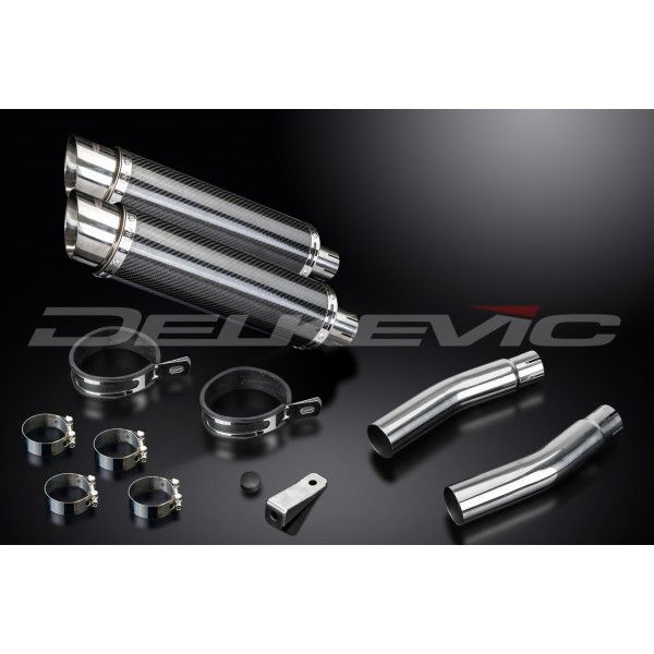 Delkevic slip-on kit Round Carbon 350mm - CB500T (1975-1976)