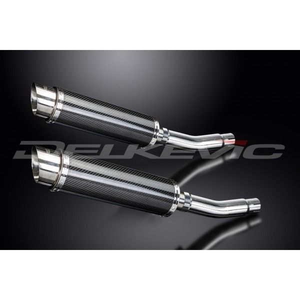 Delkevic slip-on kit Round Carbon 350mm - CB500T (1975-1976)