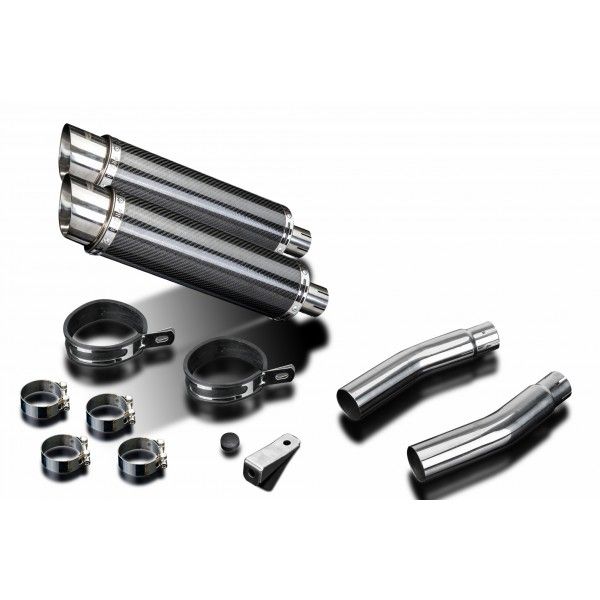 Delkevic slip-on kit Round Carbon 350mm - CB500T (1975-1976)