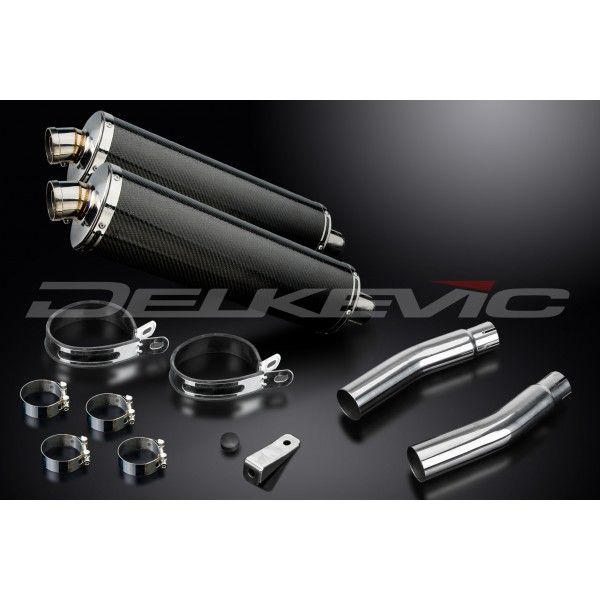 Delkevic slip-on kit Oval Carbon 450mm - CB500T (1975-1976)