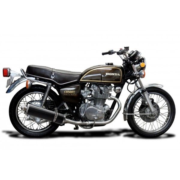 Delkevic slip-on kit Oval Carbon 450mm - CB500T (1975-1976)