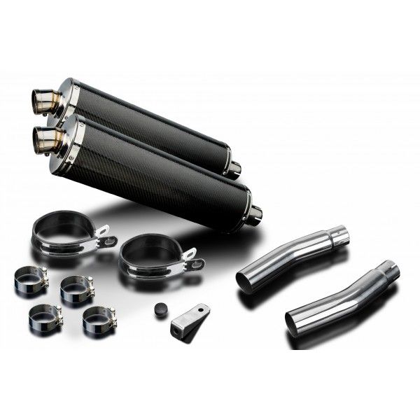 Delkevic slip-on kit Oval Carbon 450mm - CB500T (1975-1976)