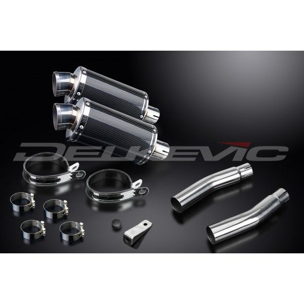 Delkevic slip-on kit Oval Carbon 225mm - CB500T (1975-1976)