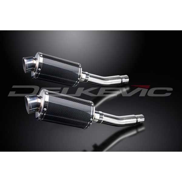 Delkevic slip-on kit Oval Carbon 225mm - CB500T (1975-1976)