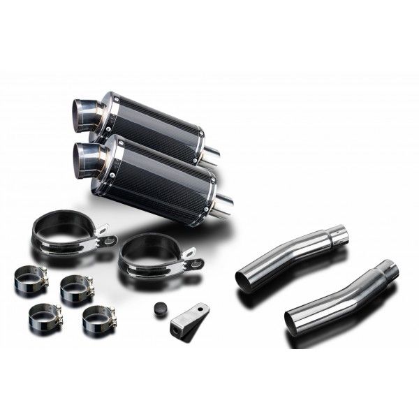 Delkevic slip-on kit Oval Carbon 225mm - CB500T (1975-1976)