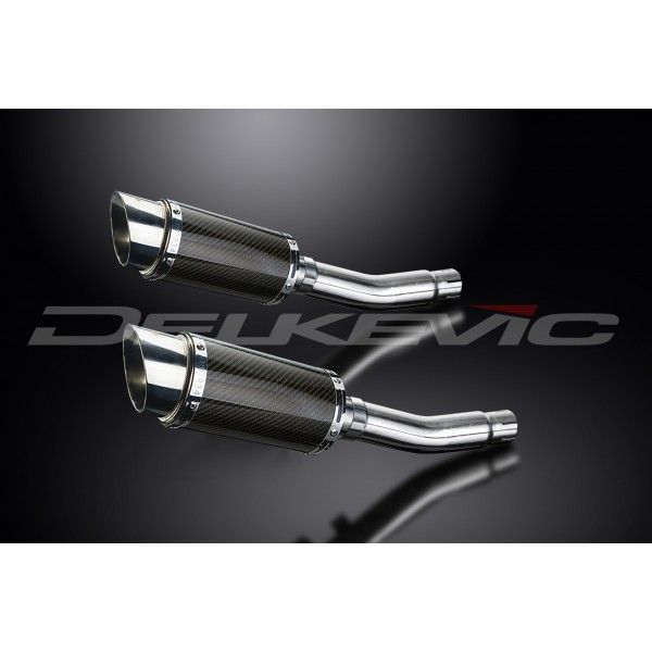 Delkevic slip-on kit Round Carbon 200mm - CB500T (1975-1976)