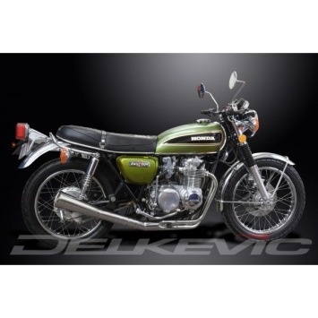 Delkevic volledig systeem Megaphone RVS 550mm - CB550K FOUR (1974-1976)