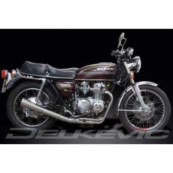 Delkevic volledig systeem Megaphone RVS 550mm - CB550K (1977-1978)