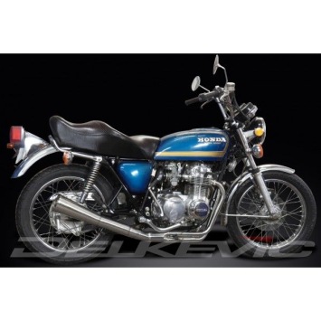 Delkevic volledig systeem Megaphone RVS 550mm - CB550F Supersport (1975-1977)