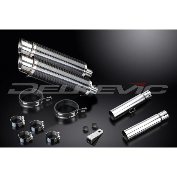 Delkevic slip-on kit Round Carbon 350mm - CB450K3-K7 (1970-1974)