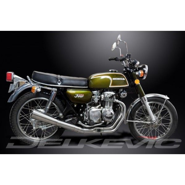 Delkevic volledig systeem Megaphone RVS 550mm - CB350F CB350 FOUR (1972-1974)