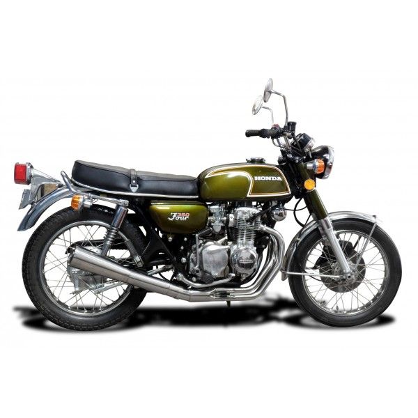 Delkevic volledig systeem Megaphone RVS 550mm - CB350F CB350 FOUR (1972-1974)