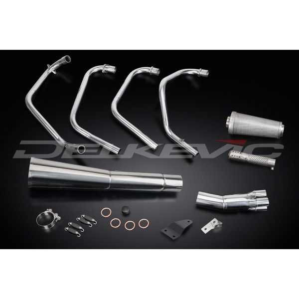 Delkevic volledig systeem Megaphone RVS 550mm - CB500FOUR (1971-1973)