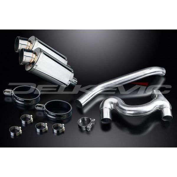 Delkevic slip-on kit Oval RVS 225mm - VFR800 VTec (2002-2013)