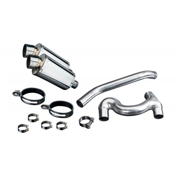 Delkevic slip-on kit Oval RVS 225mm - VFR800 VTec (2002-2013)