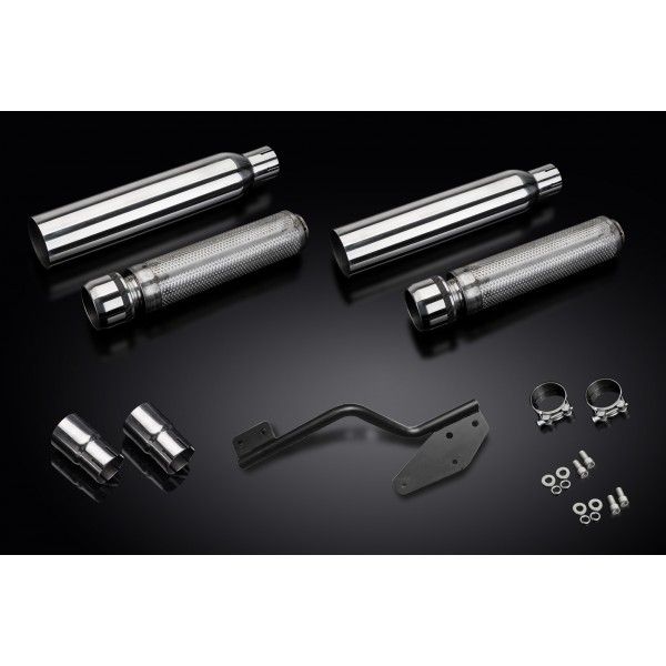 Delkevic slip-on kit Round RVS 410mm - VTX1300 04-09