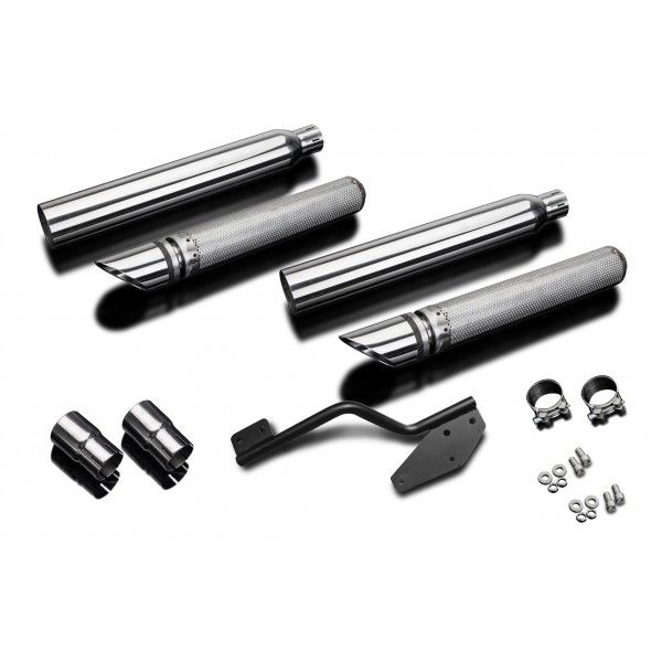 Delkevic slip-on kit Round RVS 550mm - VTX1300 04-09