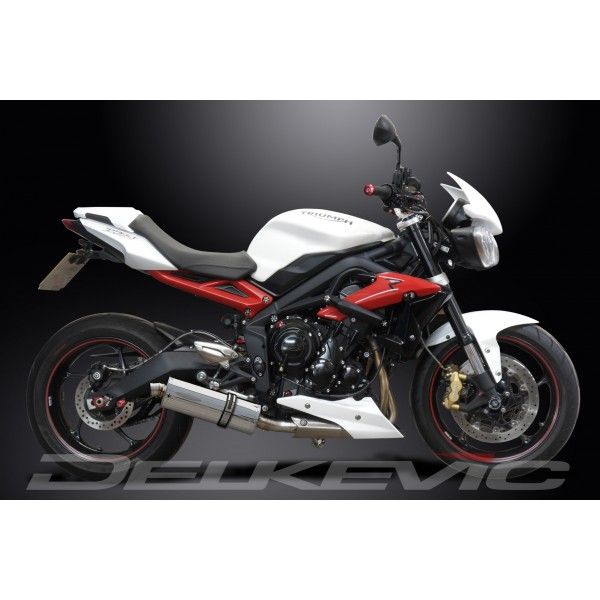 Delkevic volledig systeem Oval RVS 350mm - Street Triple 675 (2013-2016)