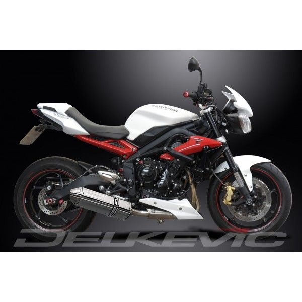 Delkevic volledig systeem Tri-Oval RVS 320mm - Street Triple 675 (2013-2016)