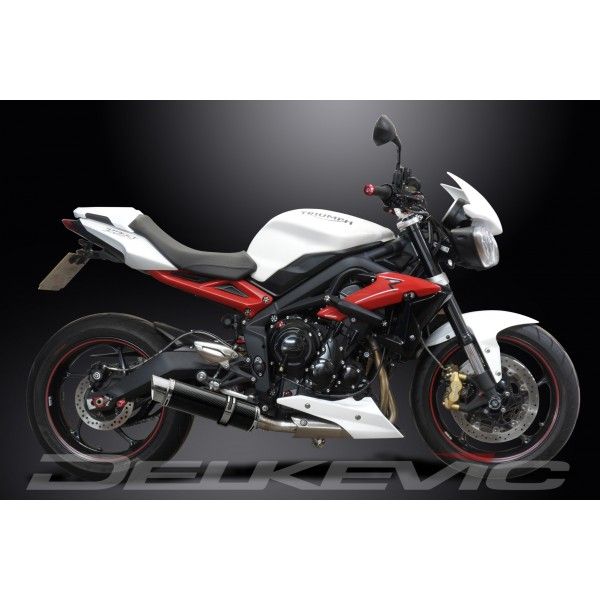 Delkevic volledig systeem Round Carbon 350mm - Street Triple 675 (2013-2016)