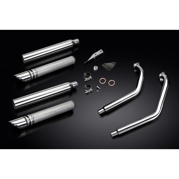 Delkevic volledig systeem 2-2 SLASH CUT RVS 550mm - KAWASAKI VN900 (2006-2016)