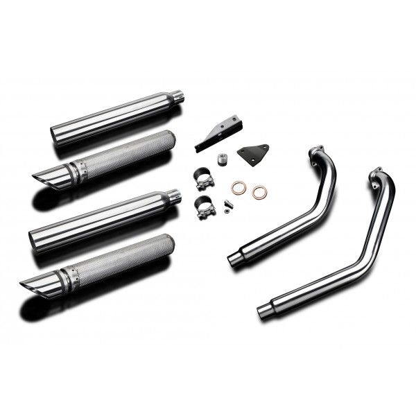 Delkevic volledig systeem 2-2 SLASH CUT RVS 550mm - KAWASAKI VN900 (2006-2016)