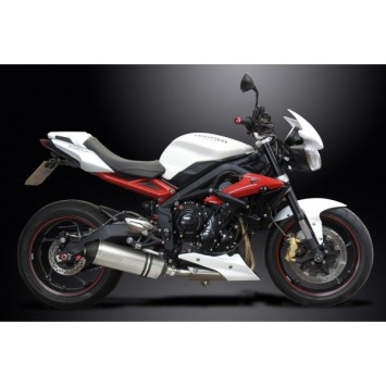 Delkevic slip-on kit X-Oval Titanium 343mm - Street Triple 675 (2013-2016)