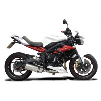 Delkevic slip-on kit X-Oval Titanium 343mm - Street Triple 675 (2013-2016)
