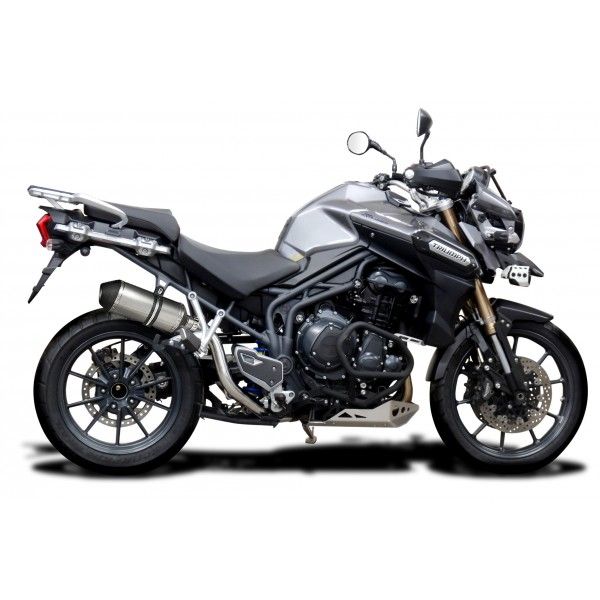 Delkevic slip-on kit X-Oval Titanium 260mm - Tiger Explorer 1200 (2012-2019)