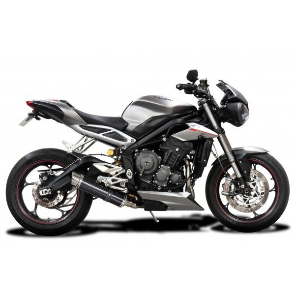 Delkevic volledig systeem Round Carbon 350mm - Street Triple (2017-2020)