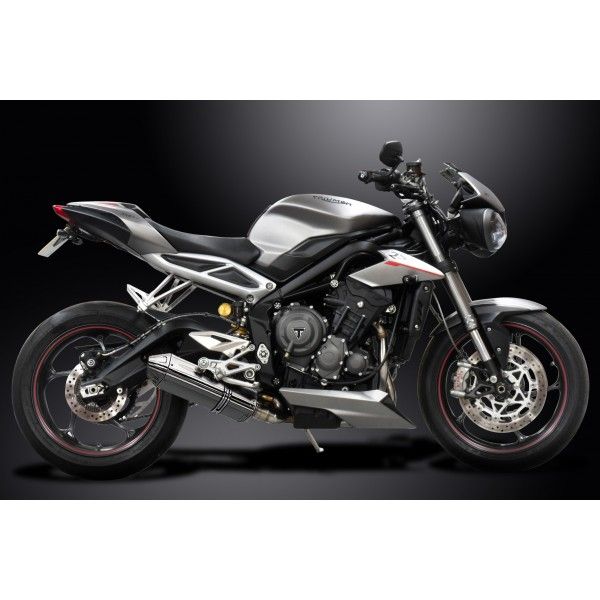 Delkevic volledig systeem Tri-Oval RVS 320mm - Street Triple (2017-2020)