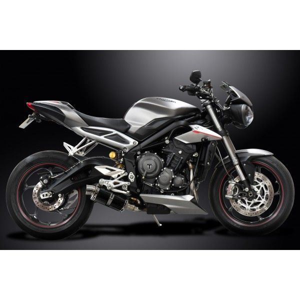 Delkevic volledig systeem Oval Carbon 225mm - Street Triple (2017-2020)