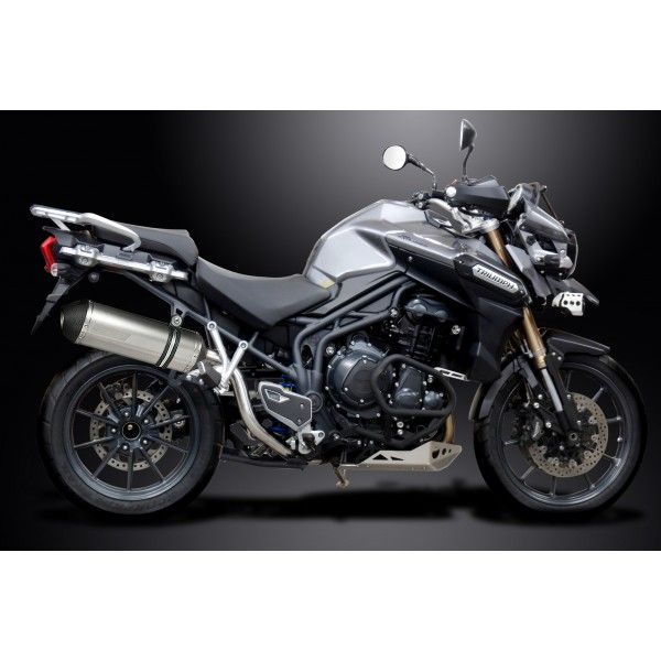 Delkevic slip-on kit X-Oval Titanium 343mm - Tiger Explorer 1200 (2012-2016)