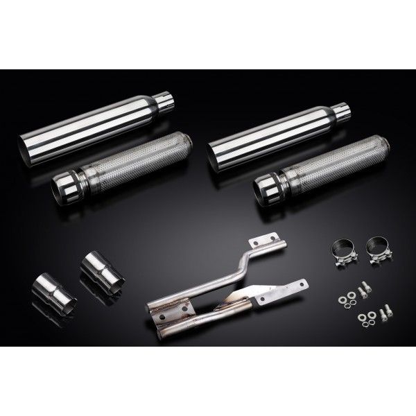 Delkevic slip-on kit Round RVS 410mm - VTX1300R 05-07, VTX1300S 03-07