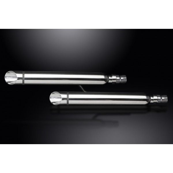 Delkevic slip-on kit Round RVS 550mm - VTX1300R 05-07, VTX1300S 03-07