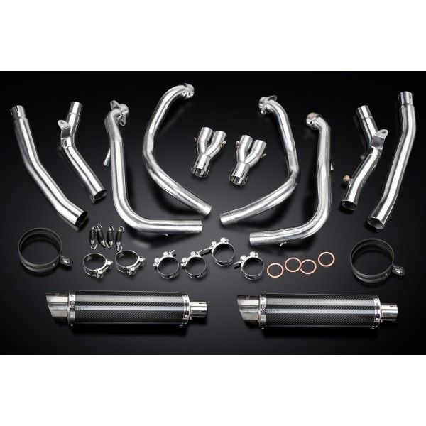 Delkevic volledig systeem Round Carbon 350mm - GSX1300R HAYABUSA 2008-2019