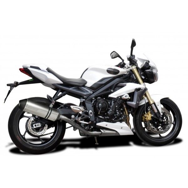 Delkevic slip-on kit X-Oval Titanium 343mm - Street Triple 675 (2013-2016)