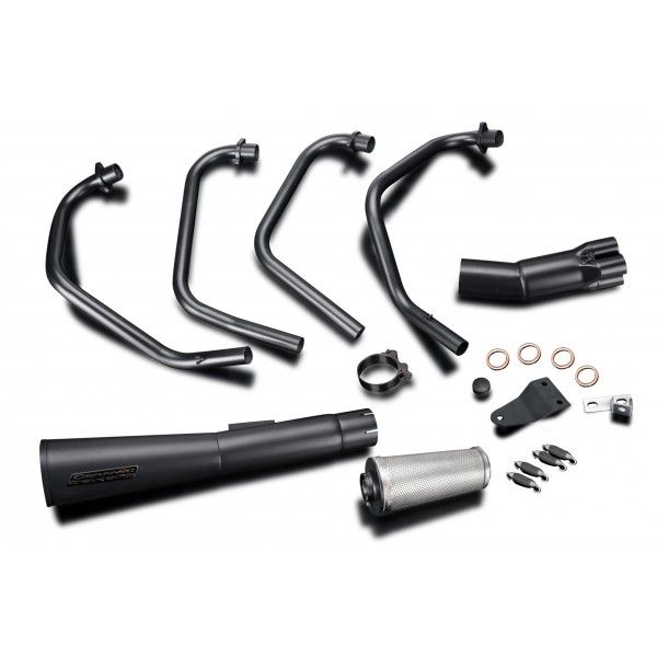 Delkevic volledig systeem Megaphone RVS 550mm - CB550K FOUR (1974-1976)