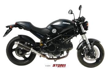 Storm By Mivv Dubbele GP RVS Black Slip-On Einddemper Met E-keur DUCATI MONSTER 695 2006 - 2008