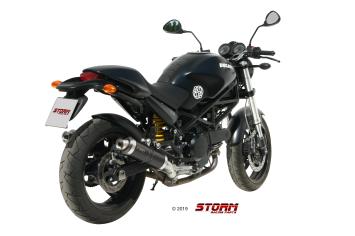Storm By Mivv Dubbele GP RVS Black Slip-On Einddemper Met E-keur DUCATI MONSTER 695 2006 - 2008