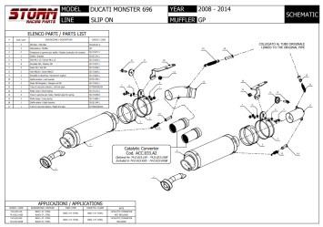 Storm By Mivv Dubbele GP RVS Black Slip-On Einddemper Met E-keur DUCATI MONSTER 696 2008 - 2014